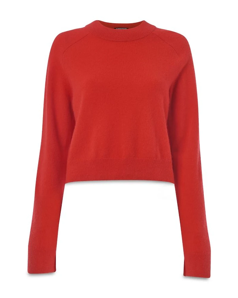 Cropped Crewneck Cashmere Sweater