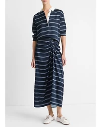Rugby Stripe Gathered Skirt