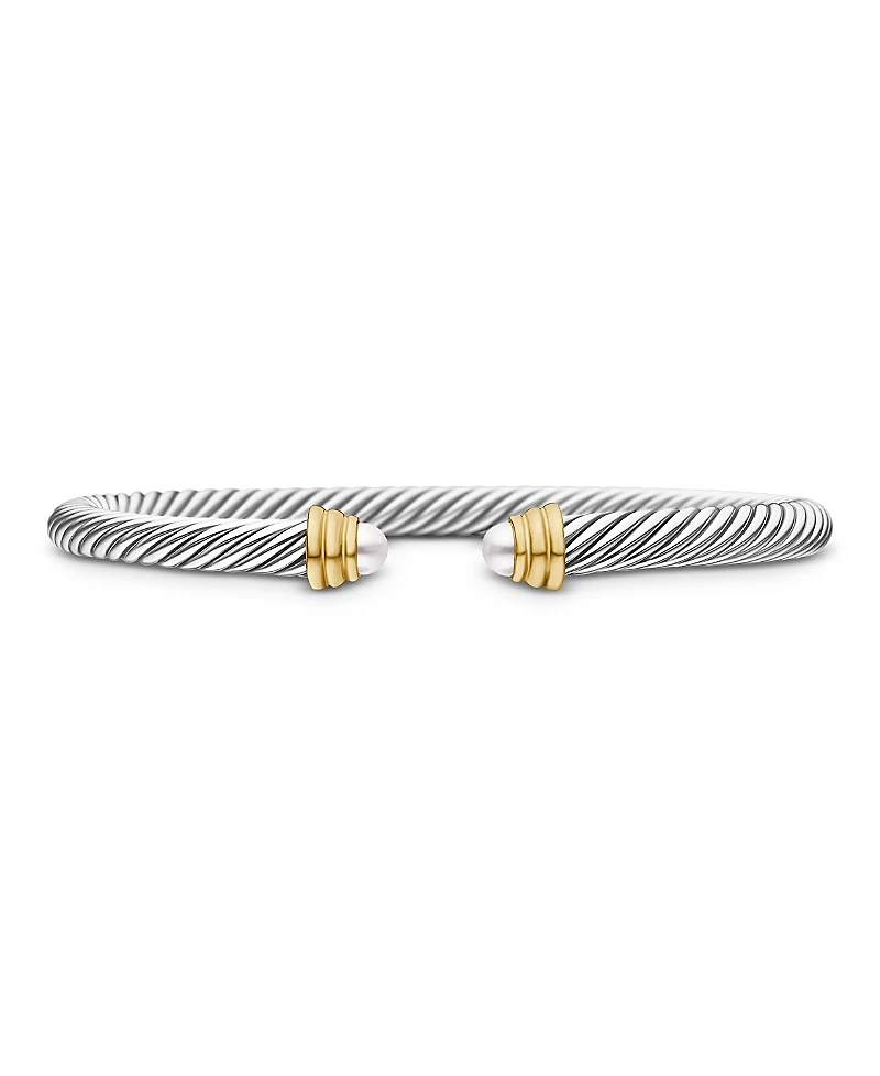 David Yurman Cable Classics Bracelet with Cultured Freshwater Pearls and 14K Gold
