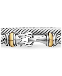 Buckle Classic Cable Bracelet Sterling Silver with 18K Yellow Gold, 4mm