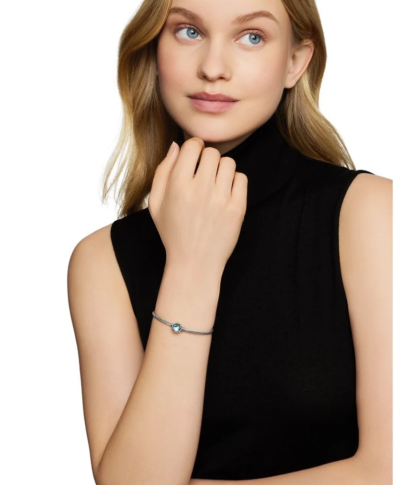 Petite Châtelaine ® Bracelet Sterling Silver with Blue Topaz, 3mm