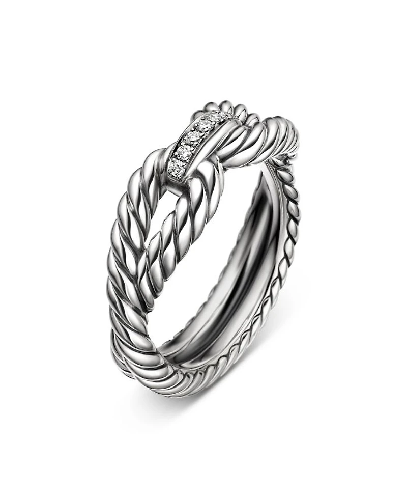 Cable Loop Ring with Diamonds