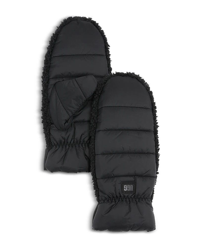 Ugg Fluff Faux Fur Trim Mittens