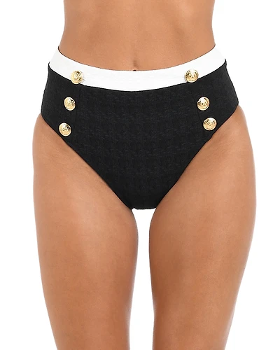 L'Agence Vanessa Color Blocked Bikini Bottoms