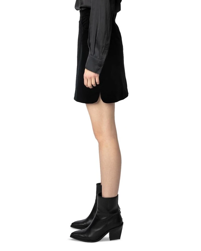 Jinette Velvet Mini Skirt
