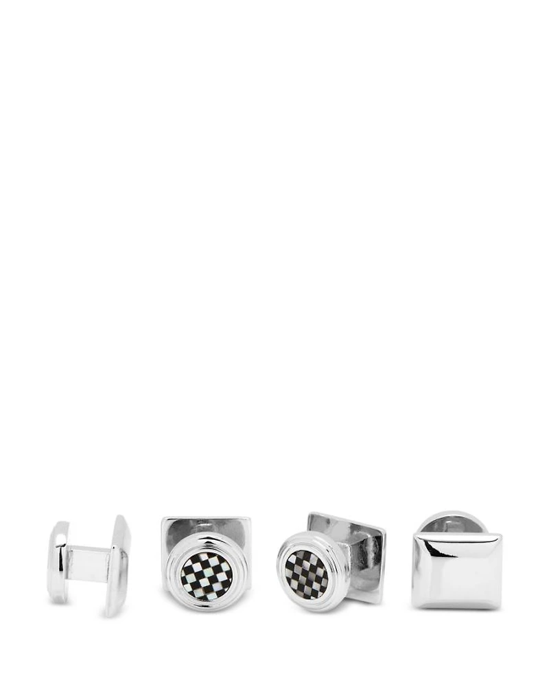 Onyx & Mother of Pearl Checker Stud Set
