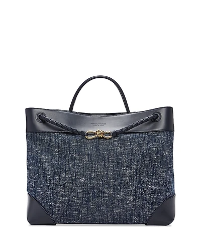 Bottega Veneta Large Andiamo Denim Top Handle Bag