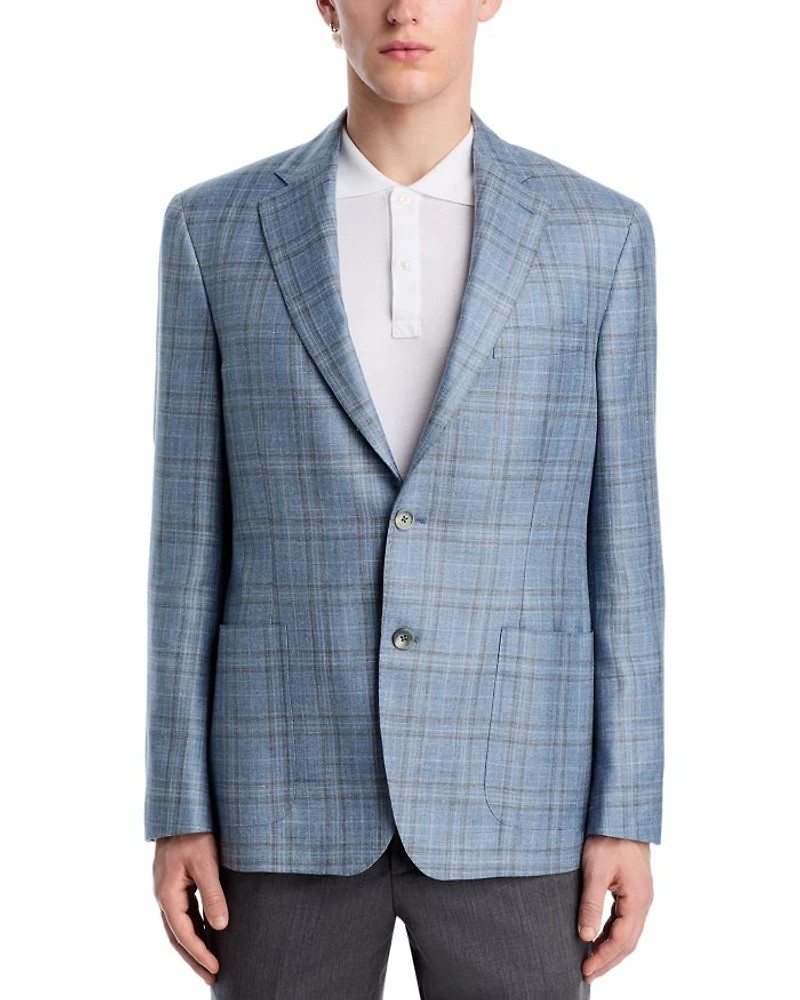 Loro Piana Wool, Silk & Linen Fabric Slim Fit Unstructured Sport Coat