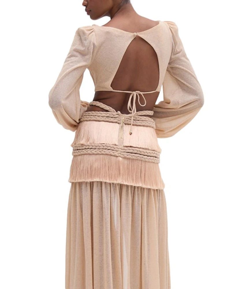 Rope Trim Fringe Dress