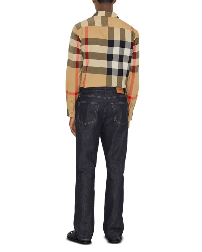 Summerton Cotton Poplin Check Slim Fit Button Down Shirt