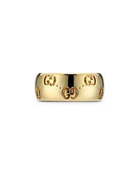 18K Yellow Gold Icon Wide Logo Band