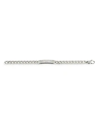 Sterling Silver Gucci Signature Logo ID Plate Link Bracelet