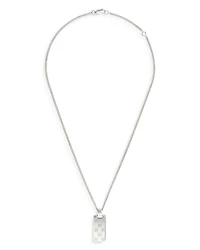 Sterling Silver Gucci Signature Logo Dog Tag Pendant Necklace, 19.5-21.6"