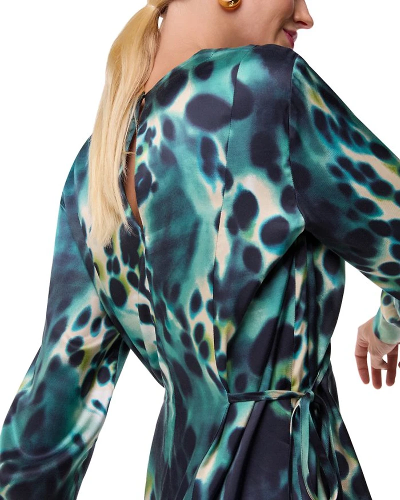Misty Leopard Print V Neck Blouse