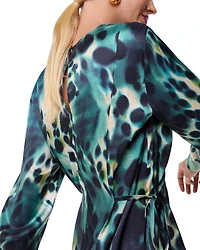 Misty Leopard Print V Neck Blouse