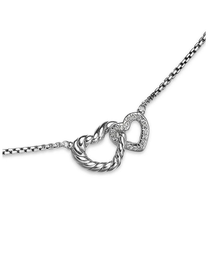 Sterling Silver Cable Collectibles® Diamond Heart Pendant Necklace, 15-17"