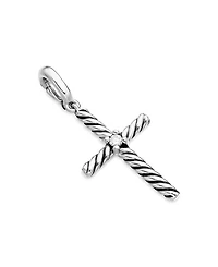 Sterling Silver Amulets Diamond Cross Pendant