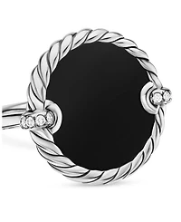 David Yurman Sterling Silver DY Elements® Stone and Diamond Ring