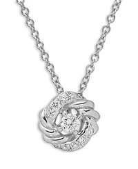 Sterling Silver Petite Infinity Pendant Necklace with Diamonds, 17"