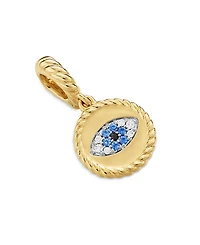 David Yurman Cable Collectibles Evil Eye Amulet with Diamonds and Blue Sapphires