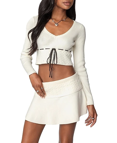 Edikted Andie Ribbon Knit Top