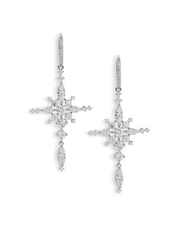 Cassi Cubic Zirconia Cross Cluster Drop Earrings