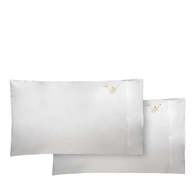 Dea Palm Beach Ibla Embroidered Sateen Pillowcase Pair, King