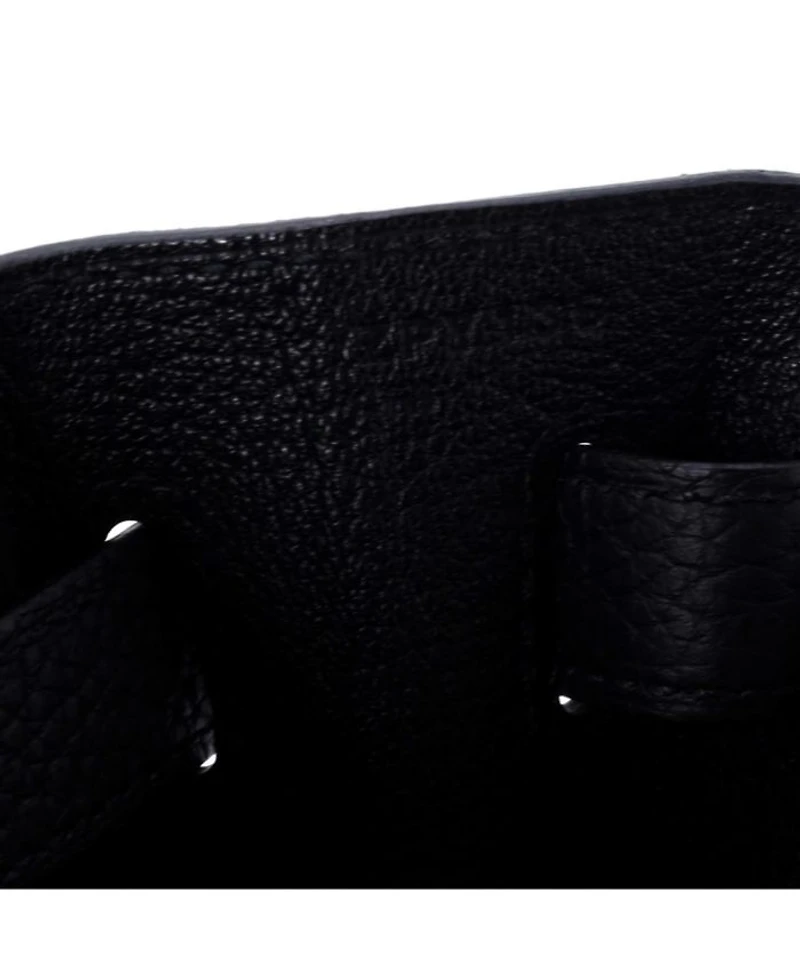 Kelly Handbag Black Togo with Palladium Hardware