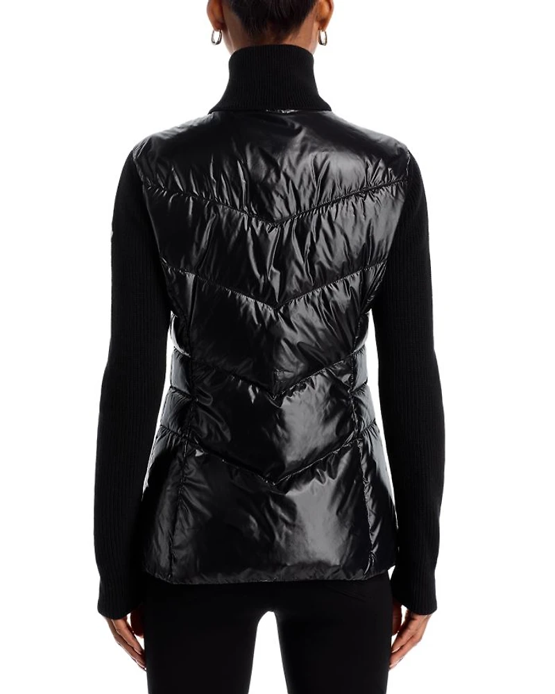 Padded Wool Puffer Cardigan