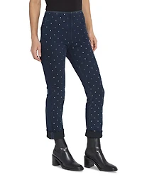 Studded High Rise Boyfriend Jeans Indigo