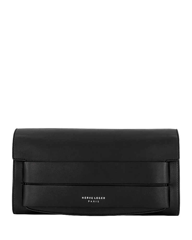 Herve Leger Etta Leather Clutch