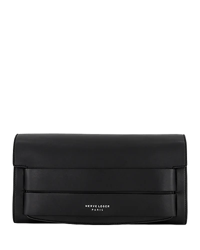 Herve Leger Etta Leather Clutch