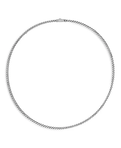Sterling Silver Sculpted Cable Necklace, 15.5"