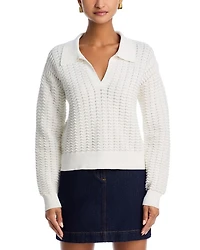 Mozart Scallop Stitch Polo Sweater
