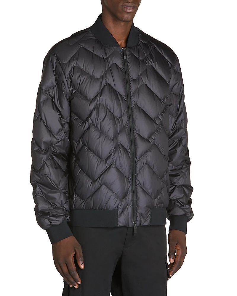 Moncler Brun Quilted Bomber Jacket