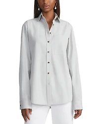 Lafayette 148 New York Striped Button Front Shirt