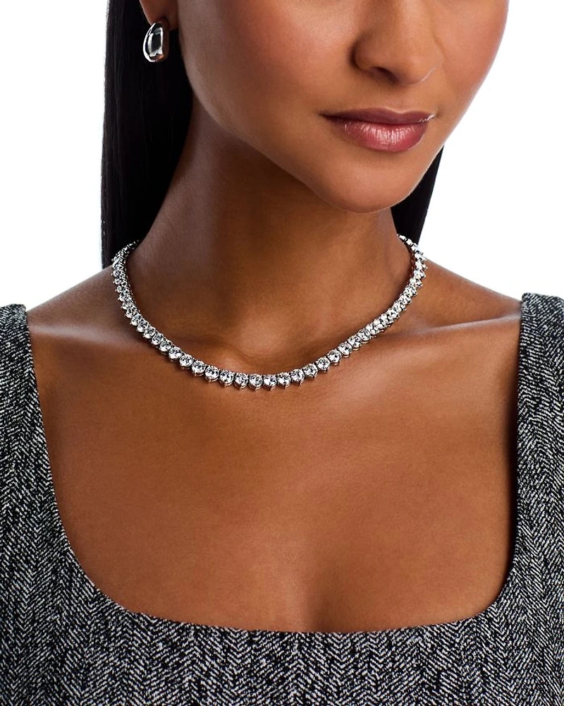Certified Lab Grown Diamond Tennis Necklace in 18K White Gold, 51.0 tcw