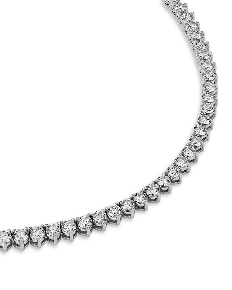 Certified Lab Grown Diamond Tennis Necklace 18K White Gold, 15.0 or 20.0 tcw
