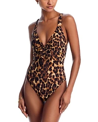 Leopard Print One Piece Swimsuit - Exclusive