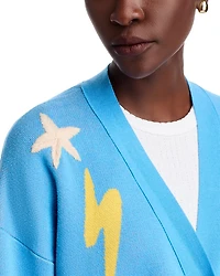 The Bell Sleeved Cropped V Neck Cardigan Sweater