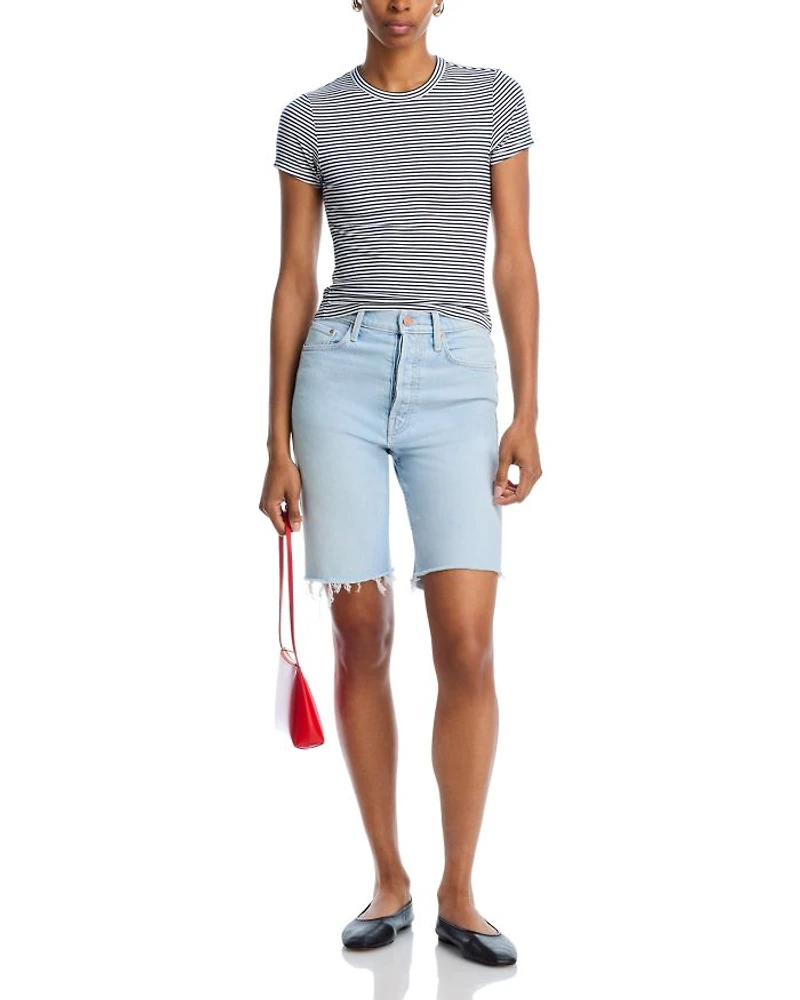 Rider High Rise Denim Bermuda Shorts Cowabunga