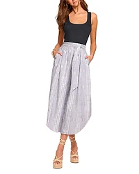 Ramy Brook Aralyn Mixed Media Tie Waist Midi Dress