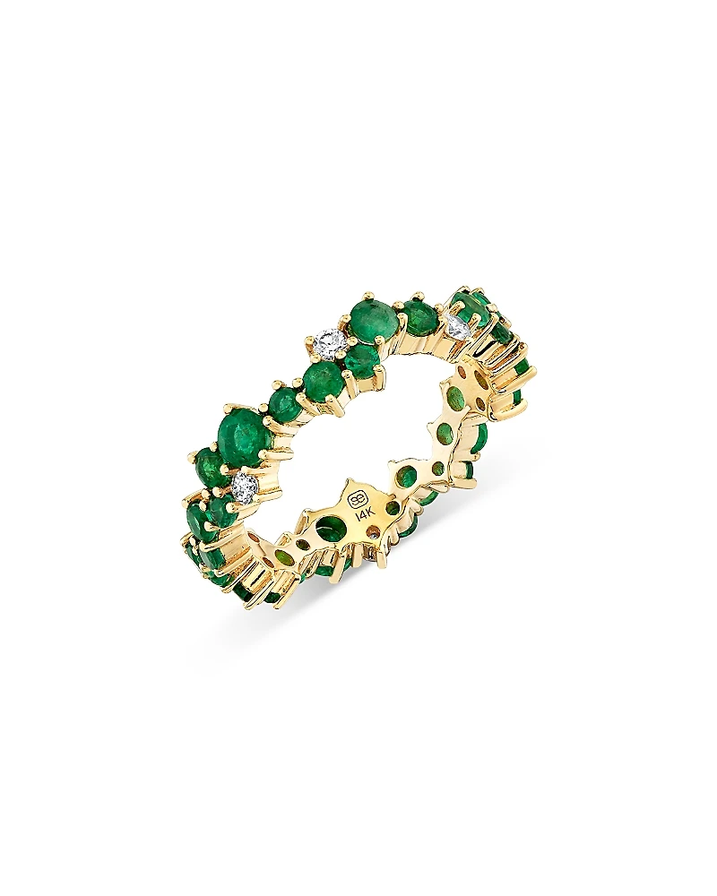 Sydney Evan 14K Yellow Gold Wicked Emerald & Diamond Emerald City Ring