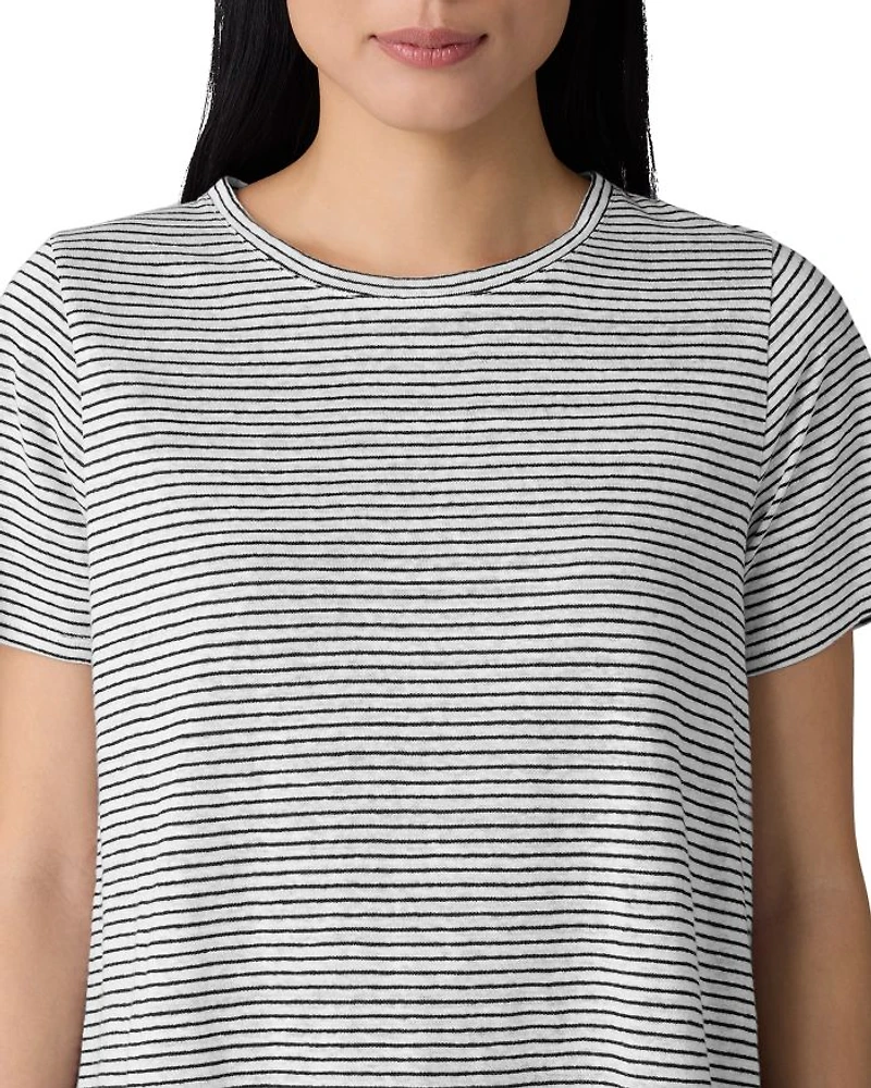 Crewneck Short Sleeve Linen Tee