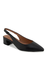 Gentle Souls by Kenneth Cole Women's Georgia Pointed Toe Slingback Block Heel Pumps