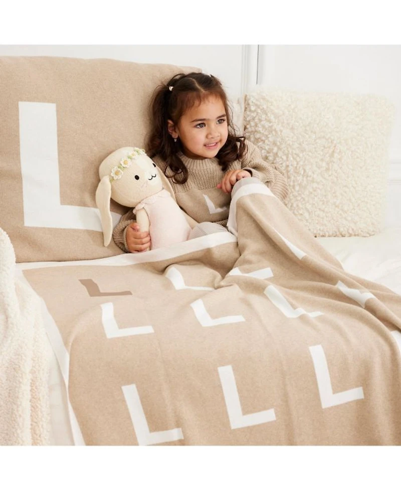 Unisex Light Camel Multi Letter Blanket - Baby, Little Kid