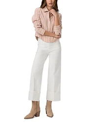 Sasha High Rise Ankle Wide Leg Jeans Tonal Ecru