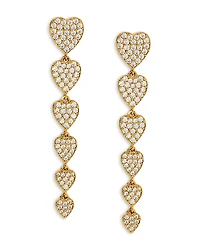 Nadri Real Love Pave Heart Linear Drop Earrings
