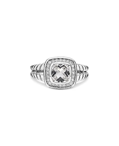 David Yurman Petite Albion Ring with White Topaz & Diamonds