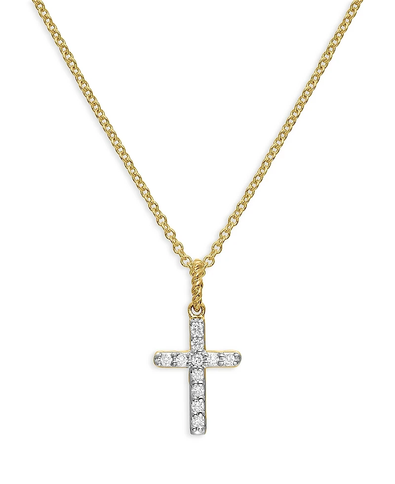 David Yurman Cable Collectibles Cross Necklace with Diamonds